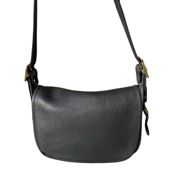 Vintage Coach 9951 Patricia Legacy Flap Navy Leather Crossbody Saddle Bag - Picture 3 of 16